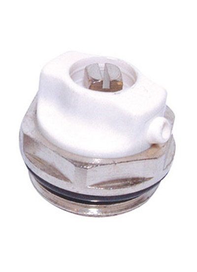 Radiator Air Vent Plug 1/2in BSP - White/Chrome